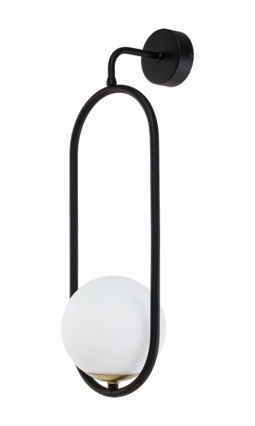 Design Wandleuchte Schwarz Weiß Glas NAESALA Flur