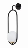 Design Wandleuchte Schwarz Wei&szlig; Glas NAESALA Flur