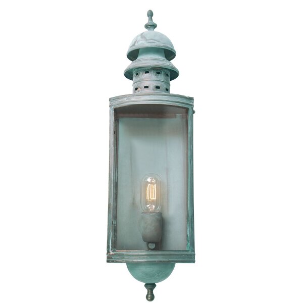 Wandlampe Außen Grün antik Vintage Echt-Messing