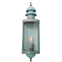 Wandlampe Außen Grün antik Vintage Echt-Messing