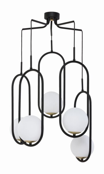 Design Hängelampe NAESALA Schwarz Weiß 5-x E14