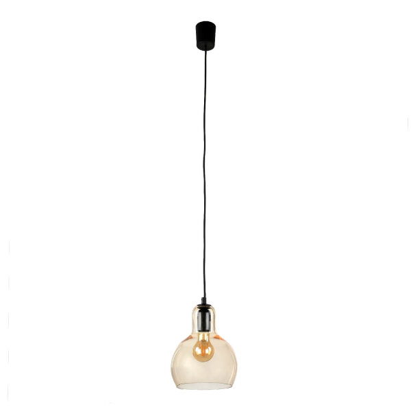 Pendelleuchte E27 Ø 18 cm Glas Orange Chrom