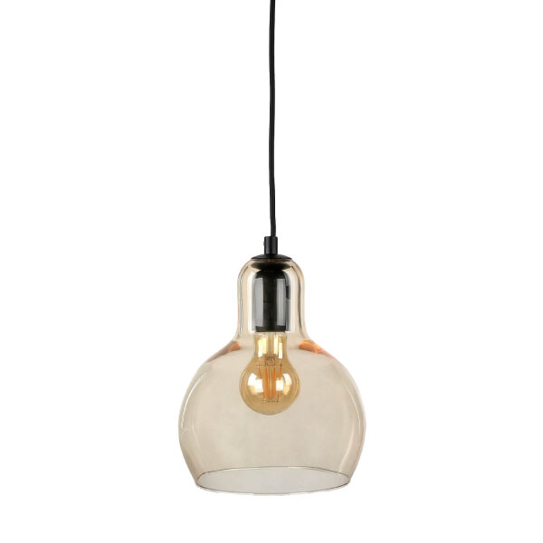 Pendelleuchte E27 Ø 18 cm Glas Orange Chrom