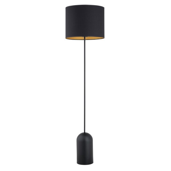 Stehleuchte Metall Stoff 142 cm in Schwarz Gold E27