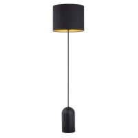Stehleuchte Metall Stoff 142 cm in Schwarz Gold E27