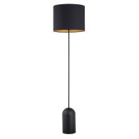 Stehleuchte Metall Stoff 142 cm in Schwarz Gold E27