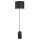 Stehlampe Metall Stoff 142 cm hoch Schwarz Weiß E27 CLARA