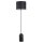 Stehlampe Metall Stoff 142 cm hoch Schwarz Weiß E27 CLARA
