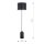 Stehlampe Metall Stoff 142 cm hoch Schwarz Weiß E27 CLARA