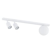 Deckenstrahler 60 cm lang Weiß GU10 + E14 Metall Glas