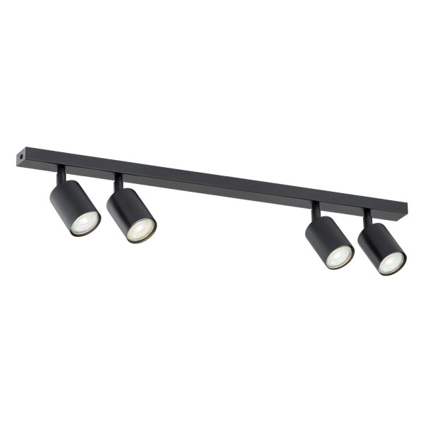 Deckenspot Metall Schwarz L: 70 cm schwenkbar GU10 4-flammig
