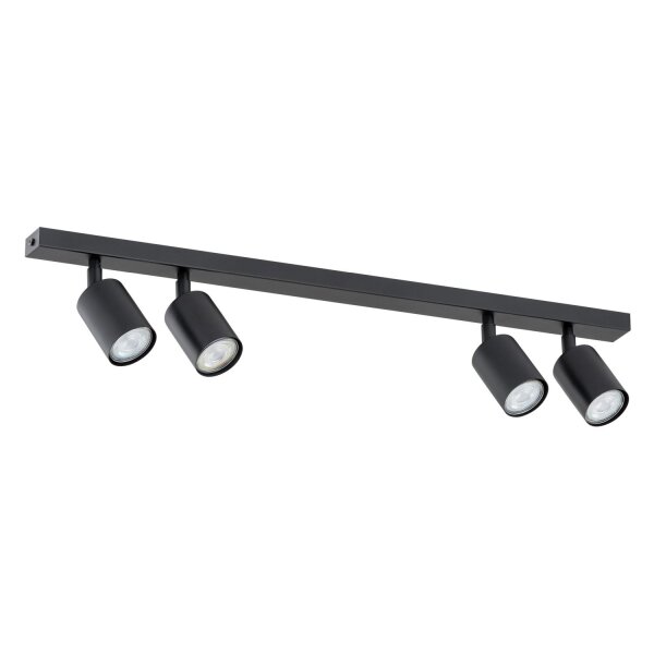 Deckenspot Metall Schwarz L: 70 cm schwenkbar GU10 4-flammig