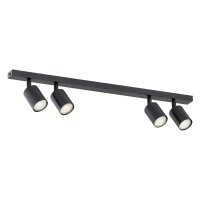 Deckenspot Metall Schwarz L: 70 cm schwenkbar GU10 4-flammig