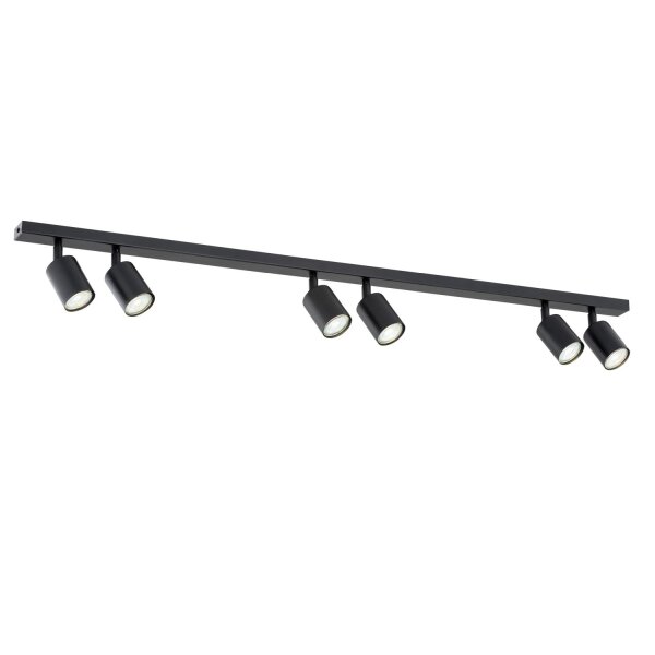 Deckenstrahler Metall 116 cm lang Schwarz GU10 6-flammig