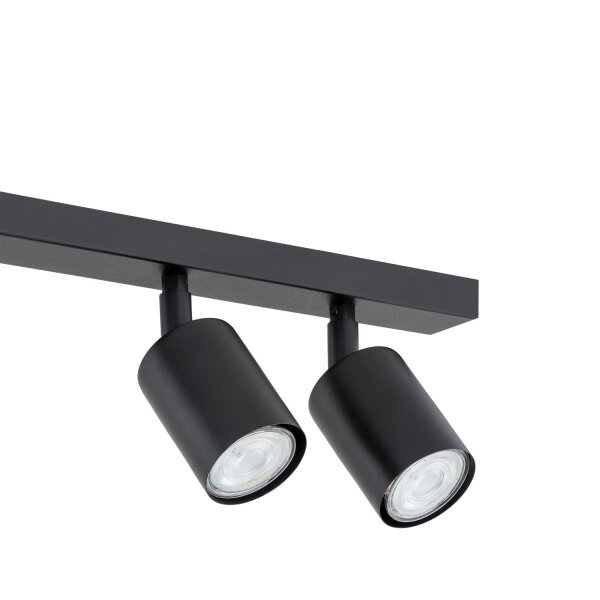 Deckenstrahler Metall 116 cm lang Schwarz GU10 6-flammig
