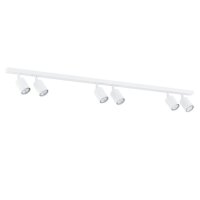Deckenstrahler Weiß 116 cm lang Metall GU10 6-flammig