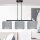 Pendelleuchte Metall Stoff L: 72 cm Schwarz Grau Gold E27