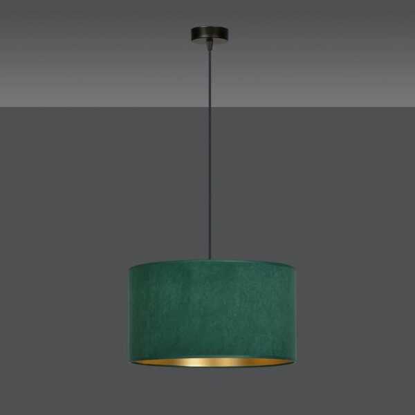 Pendelleuchte Grün Gold Schwarz Ø 35 cm rund E27 Stoff Metall