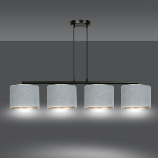 Hängelampe Stoff Metall L: 97 cm H: max. 100 cm verstellbar