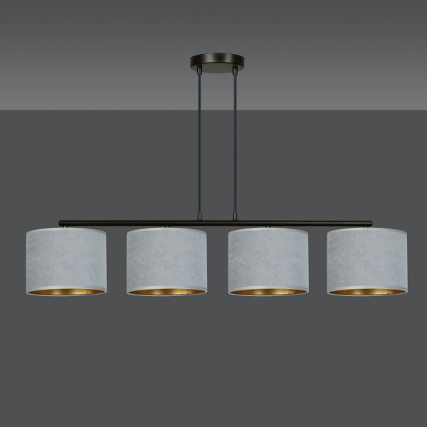 Hängelampe Stoff Metall L: 97 cm H: max. 100 cm verstellbar