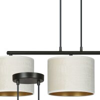 Hängelampe Stoff Metall L: 72 cm Schwarz Weiß...