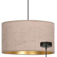 Pendelleuchte Stoff Rosa Gold Schwarz E27 Ø 35 cm...