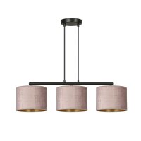Hängelampe Metall Stoff L: 72 cm Schwarz Rosa Gold...