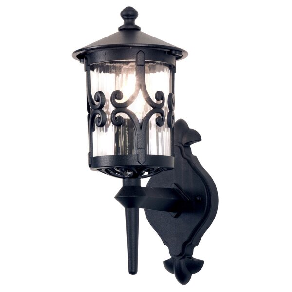 Schwarze Wandlampe Aluminium IP23 Rustikal dekorativ