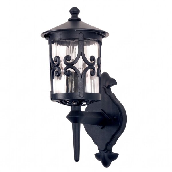 Schwarze Wandlampe Aluminium IP23 Rustikal dekorativ