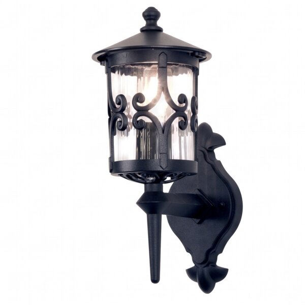 Schwarze Wandlampe Aluminium IP23 Rustikal dekorativ