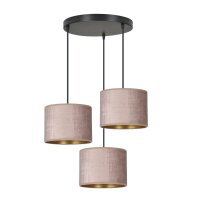 Hängeleuchte Stoff Metall Schwarz Rosa Gold...