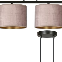Hängelampe 4-flammig L: 97 cm Metall Stoff Rosa Gold...