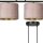 Hängelampe 4-flammig L: 97 cm Metall Stoff Rosa Gold E27