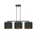 Pendelleuchte Stoff Metall L: 72cm Schwarz Gold 3-flammig E27