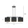 Pendelleuchte Stoff Metall L: 72cm Schwarz Gold 3-flammig E27