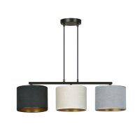 H&auml;ngelampe Stoff Metall L: 72 cm 3x E27 Modern CYRIL