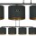 Hängelampe Schwarz Gold L: 97 cm Stoff Metall E27 4-flammig