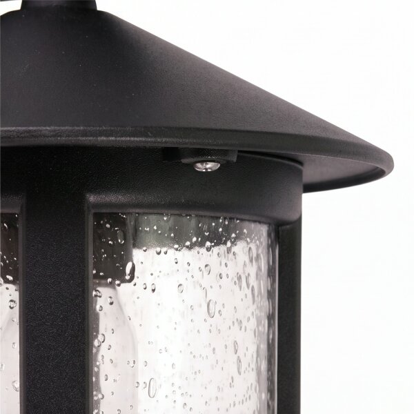 Außenwandleuchte ASHFORD Schwarz Aluminium Glas IP43
