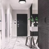 Wohnliche Deckenlampe Glas Metall Schwarz E27 Ø26 cm