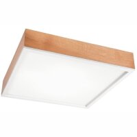 Holz Deckenleuchte Glasschirm E27 B:48 cm blendarm