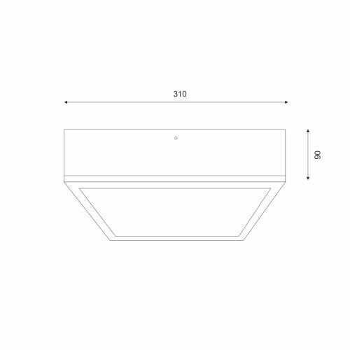 Holz Deckenlampe blendarm Glasschirm E27 B:31 cm eckig