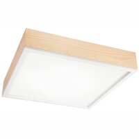 Blendarme Deckenleuchte Glas Holz Pinie E27 L:48 cm