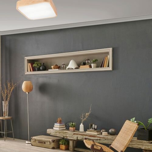 Natürliche Deckenlampe Pinie Glas B:45 cm E27 4-flmg