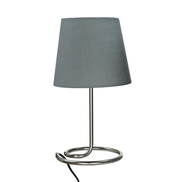 Moderne Tischlampe Stoff Grau Metall 33 cm elegant E14