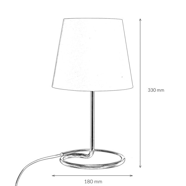 Moderne Tischlampe Stoff Grau Metall 33 cm elegant E14