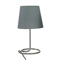 Moderne Tischlampe Stoff Grau Metall 33 cm elegant E14