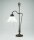Florale Tischleuchte mit Zugschalter Messing Glas 63 cm