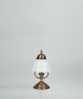 Tischleuchte Floral Echt-Messing Glas Bl&uuml;te E27 27 cm