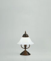 Wohnliche Tischleuchte Echt-Messing Glas blendarm 27 cm