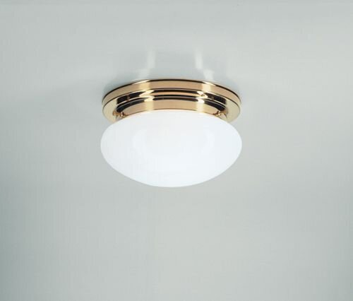 Stilvolle Deckenlampe E27 Messing poliert Glas Ø20 cm